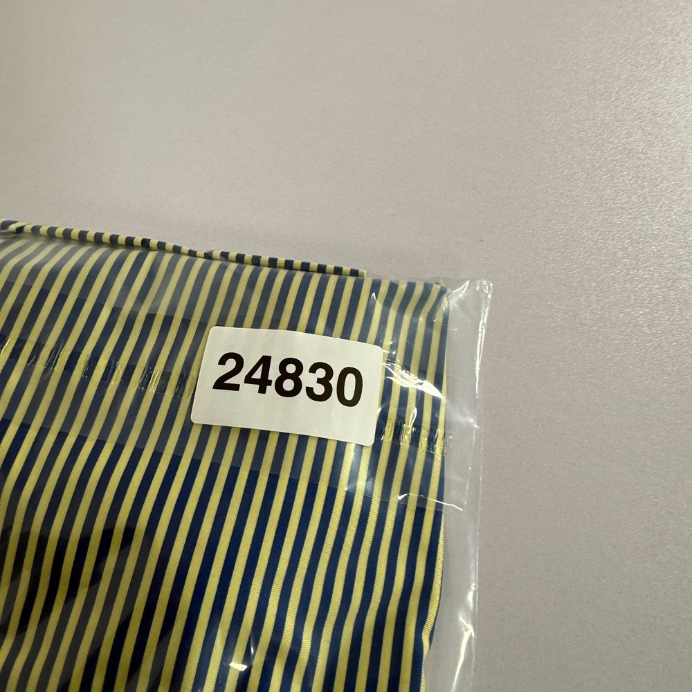 Footjoy‎ Polo Shirt Mens Large Yellow Blue Golf Performance Stretch Striped - Picture 9 of 9